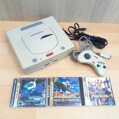 Sega Saturn console bundle with 3 games Japan Gray *US Tariff paid N923W - Image 1 of 4