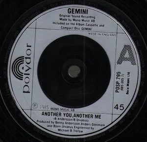 Gemini (80's Group) Another You, Another Me 7" vinyl UK Polydor 1985 7" POSP795 - Picture 1 of 2