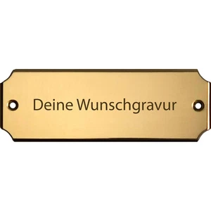 rechteckiges Messing Schild Innen Außenbereich 10 x 3,5cm Gravur personalisiert - Bild 1 von 2