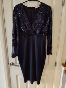 Pink Boutique Sequin Blue Midi Dress - Picture 1 of 4