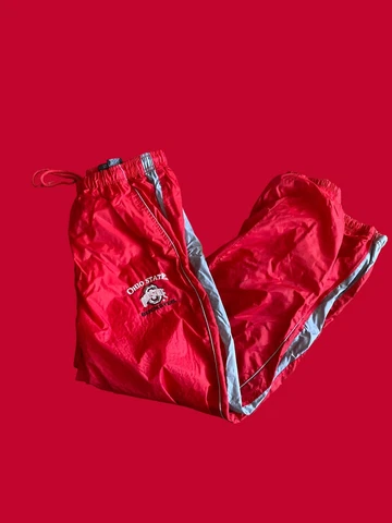 Ohio State Buckeyes Starter VTG Red Lined Wind Pants Joggers Medium Cover