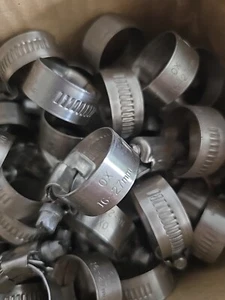 Rehbock Voll Edelstahl Schneckenantrieb Schlauchschellen Clips 16-27 mm x 100 RESTPOSTEN - Bild 1 von 2
