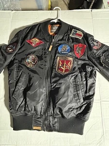 TOP GUN® OFFICIAL B-15 MEN’S FLIGHT BOMBER JACKET WITH PATCHES Sz-large - Picture 1 of 12