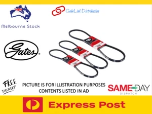 GATES Fan Belt Kit (4 Belts) Fit Nissan Navara D22 2.5 Diesel 02/08 - on YD25DDT - Picture 1 of 1