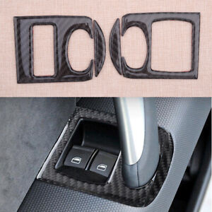 Carbon Fiber Window Lift Switch Panel Cover Trims Bezels Fit For Audi TT TTRS