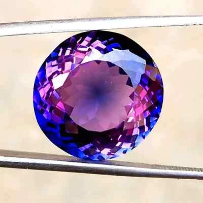 Natural Purple Blue Tanzanite 80 Ct Lot Certified Round Cut Gemstone 7-8 Pc - Image 1 of 4