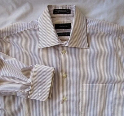 CLAIBORNE Men's 16-34-35 Wrinkle Free Multi-Color Stripe French Cuff Dress Shirt - Image 1 of 4