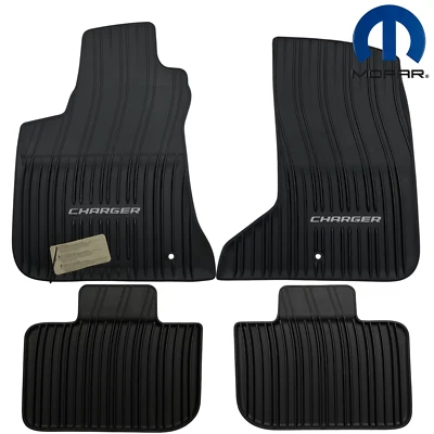 ALL SEASON RUBBER FLOOR SLUSH MATS 2011-2023 Dodge Charger AWD OEM MOPAR SET NEW - Image 1 of 3
