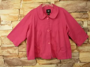 Miss Lili Damen Jacke, Gr. 3X, rosa, Baumwolle/Elasthan 3/4 Ärmel Stretch - Bild 1 von 6