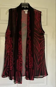 Coldwater Creek Sleeveless Lightweight Sweater Floral/Animal Print One Size - Picture 1 of 5