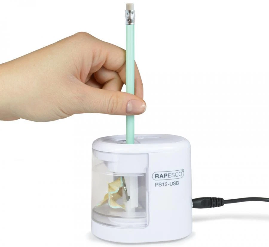 RAPESCO Elektrischer Doppel-Spitzer PS12-USB, weiß