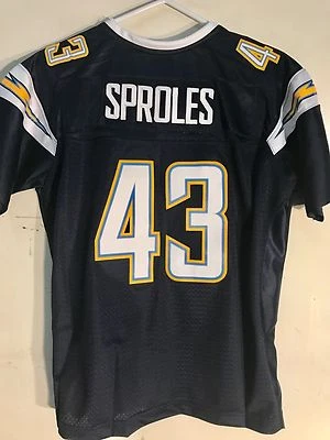 锐步女式 Premier NFL 球衣圣地亚哥充电器 Darren Sproles 海军蓝 尺寸 L — 第 1/2 张图片