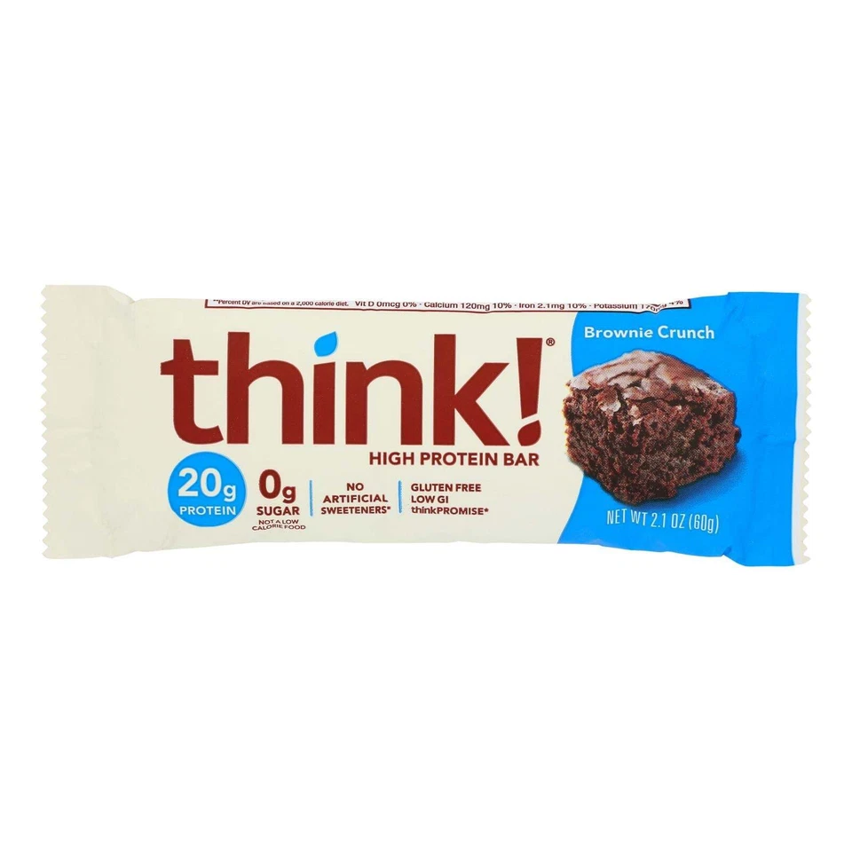 Think High Protein Bar Brownie Crunch 2,1 OZ Paquete de 4 Foto 1 de 3