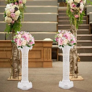 Weiße Hochzeit Römersäule, 4 Stück Römersäulen Hochzeit Säulenständer - Bild 1 von 8