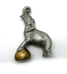 Spoontiques Zinn Elefant Figur Zirkus Elefant auf Kugel Figur 85 Rüssel oben - Bild 1 von 11