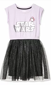 Amazon Essentials Girl's Knit Short-Sleeved Star Wars Tutu Dress - Various Sizes - Picture 1 of 3
