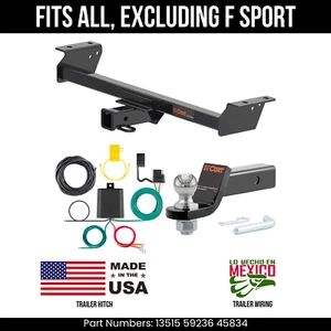 For 2022 Lexus RX350 Trailer Hitch 4 Pin Wire 178" Ball Excl F Sport Curt 3.5K - Picture 1 of 4