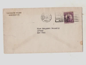 SCOTT 718, 3 CENT OLYMPICS USED FROM EARLY FDR WHITE HOUSE 1933, WASH. DC TO NY - Picture 1 of 2
