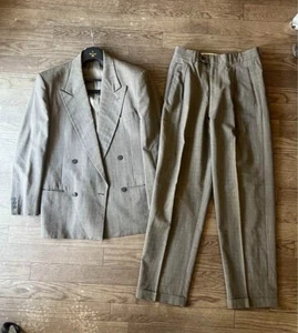 Conjunto de Traje Giorgio Armani Para Hombre Doble Pecho Mezcla Seda Hecho en Italia De JPN - Imagen 1 de 9