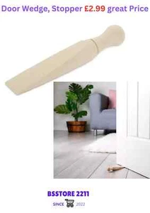 Apollo The Housewares Beech Door Wedge, Stopper, Natural Beech Wood Stopper - Picture 1 of 6