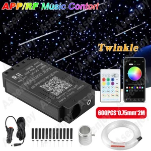 600pcs RGBW Twinkle Fiber Optic Light Kit 26W Headliner Star Roof Ceiling Lights - Picture 1 of 17