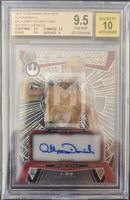 2017 Topps Star Wars High Tek C-3PO Anthony Daniels 4/5 Autograph Card BGS9.5 - Image 1 of 2