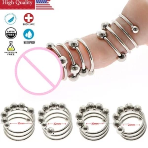 Stainless Metal Male Cock Penis Ring Erection Enhancer Loop Band Sex Toy for Men - Picture 1 of 9