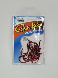 Gamakatsu Octopus Hook Size 2/0 - 25 per Pack 02312-25 Versatile Hooks Red