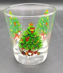 DE COLECCIÓN Vajilla de Navidad Antigüedad/Vidrio de Jugo Decorado Árbol Juguetes - Imagen 1 de 3