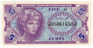 USA PM-57 5 Cent 1965 UNC Militar Payment Serie 641 - Picture 1 of 2