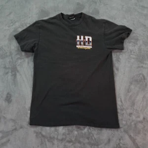 Harley Davidson Shirt Mens Medium Black Two Sided Carrier Sherbrooke Quebec - Picture 1 of 9
