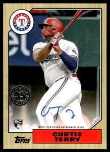 2022 Topps 1987 Baseball Autographs Curtis Terry Auto Texas Rangers #87BA-CT - Picture 1 of 2