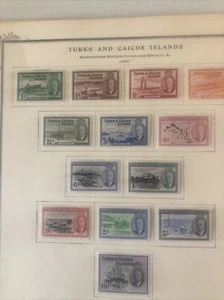 Collection Foreign Pages Cards Mint Used British Turks And Caicos Set N149 - Picture 1 of 1