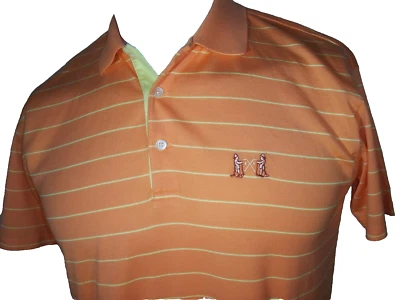 Ralph Lauren Golf Medium Orange Cotton Polo Shirt National Golf Links Logo - Image 1 of 4