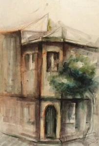 Vintage realist watercolor painting landscape signed - Picture 1 of 24