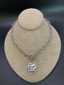 Upcycled Charm On White Gold Filled Necklace - Picture 1 of 2