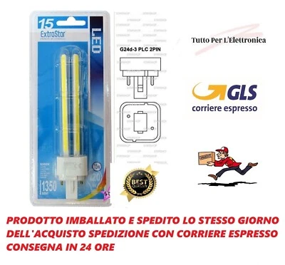 Lampadina LED G24 15W luce fredda 1350 lm 6500K risparmio energetico ExtraStar - Immagine 1 di 2