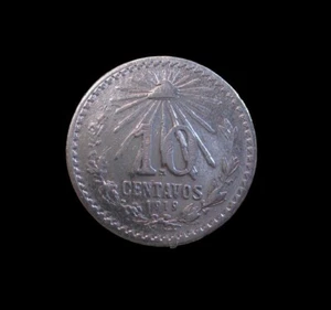 MEXICO 10 CENTAVOS 1919 EAGLE SILVER KM 429 #4280# - Picture 1 of 2