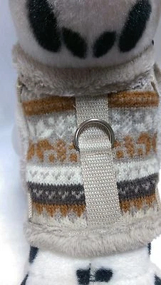 Softgeschirr warm Brustgeschirr Hundegeschirr beige StricK Halsband XS-M Welpen - Bild 1 von 4