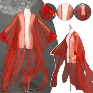 Ropa Hanfu Capa de Gasa Mangas Anchas Abrigo Puños Mariposa Disfraces Chinos - Imagen 1 de 16