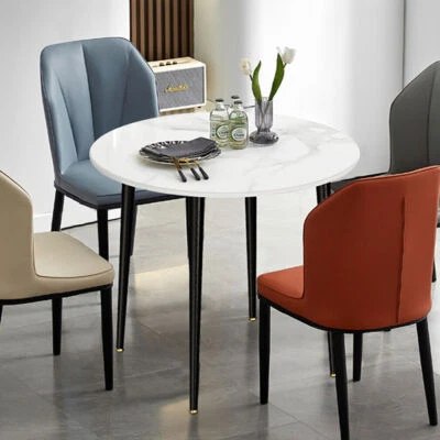 Mesa de comedor redonda 32 pulgadas mármol piedra sinterizada superior cocina bar patio mesa de centro Foto 1 de 4