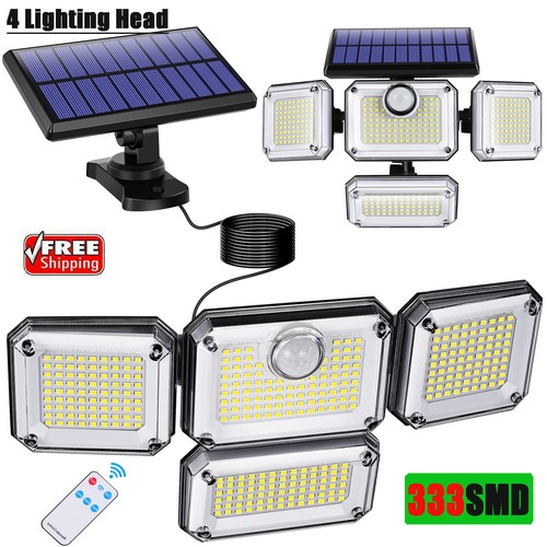 3000LM 333 LED Solar Lights Outdoor Waterproof Motion Sensor Security ...