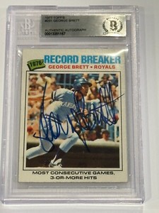 GEORGE BRETT Signed 1977 TOPPS Card #231 Beckett Authenticated BAS