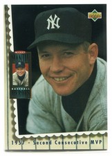 1994 Upper Deck Mantle Heroes 67 Mickey Mantle 1957 Second Consecutive MVP