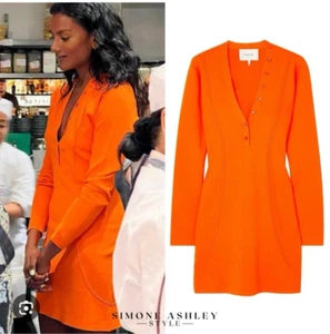 Vestido con montura Julia Sarr Jamois ASO Simone Ashley Bridgerton talla mediana naranja - Imagen 1 de 15