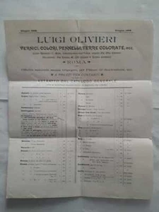 Catalogo Vernici Colori Pennelli con Francobollo Luigi Olivieri Roma anno 1905 - Picture 1 of 3