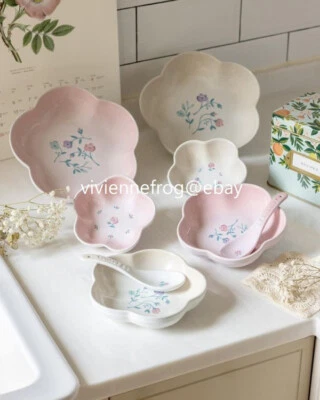 LE CREUSET MERENGUE SHELL ROSA PEQUEÑA FLOR SAKURA FLOR CUCHARA PLATO TAZÓN PLATO Foto 1 de 4