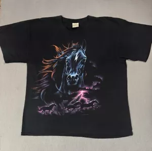 Habitat Vtg Horse Stallion Lightning Thunder Single Stitch Wild Life T Shirt XL - Foto 1 di 18