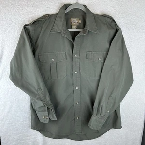 Cabelas Safari Series Shirt Men’s Size L Button Long Sleeve Epaulette Military - Picture 1 of 3