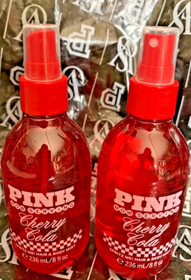 2 X VICTORIA'S SECRET Cherry Cola FRAGRANCE MIST Hair & Body Spray 8 OZ NEW - Image 1 of 2